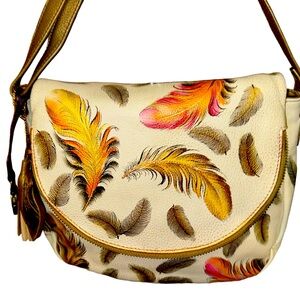 Anuschka RETIRED #547-FFT-I "FLOATING FEATHERS " FLAP OVER CONVT. NWT